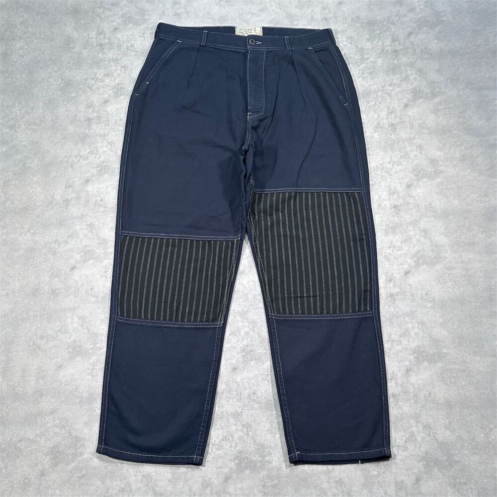 NWT Sandra Rose Free People French Worker Patch Pants Navy Women's Size 31